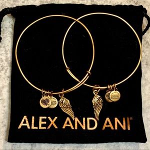 (2) Alex & Ani Wings Charm Bangles✨